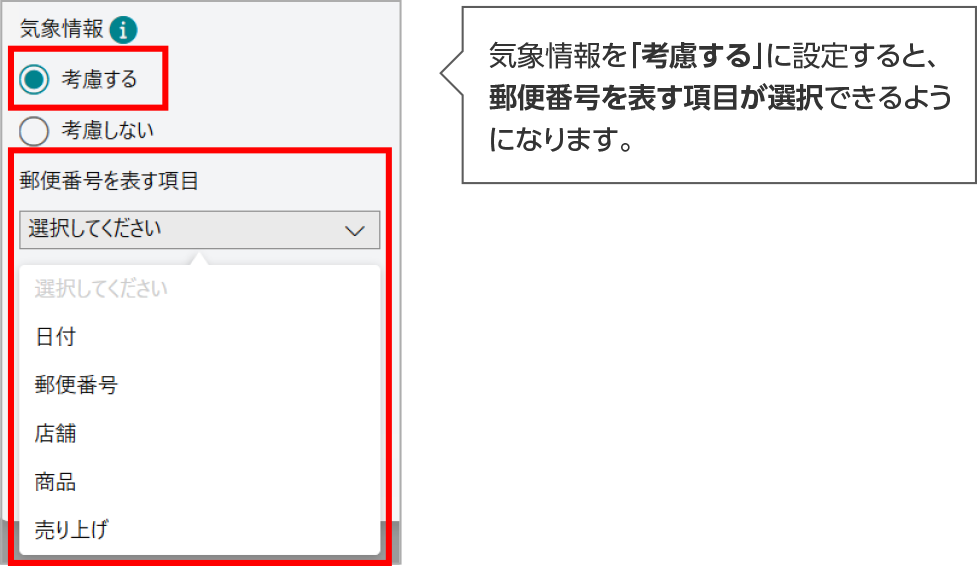 気象情報の考慮