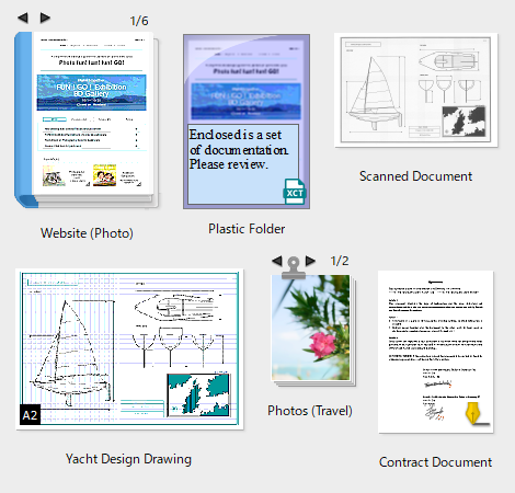 Example of a thumbnail view