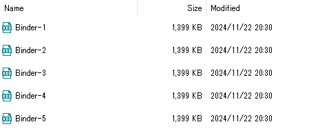 Image of a binder in list view