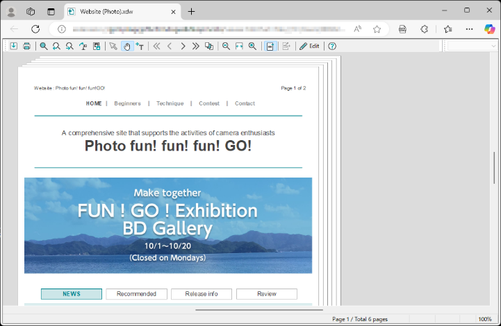 DocuWorks Viewer Control window
