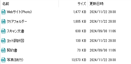 リスト表示の例
