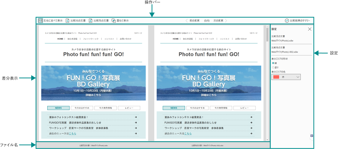 比較結果画面