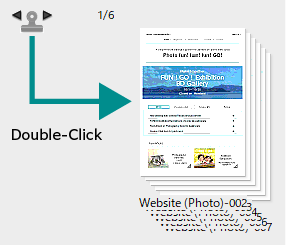 Image of a document unstacked by double-clicking the paper-clip