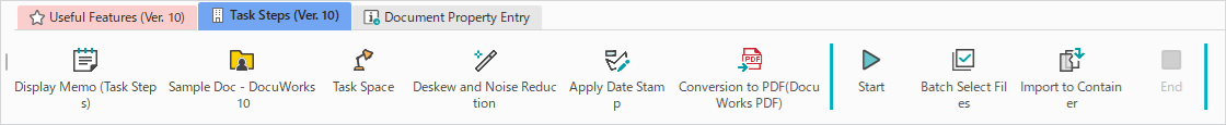 Task toolbar [Task Steps] tabs