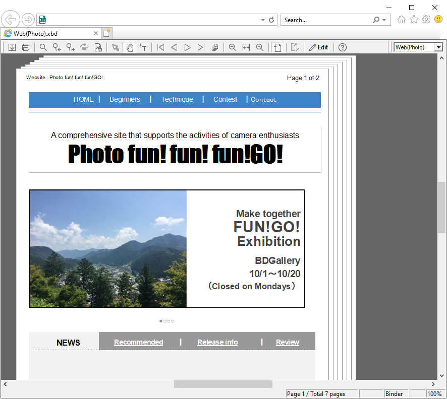 DocuWorks Viewer Control window