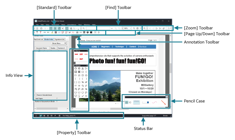 make-up of the viewer window