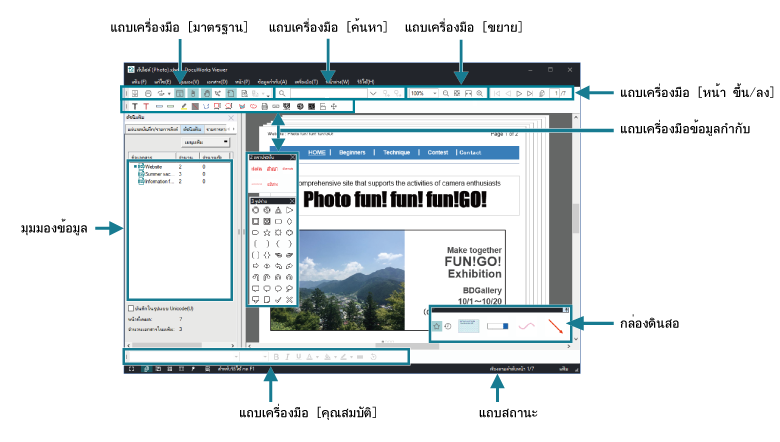 การตกแต่งหน้าต่าง Viewer 